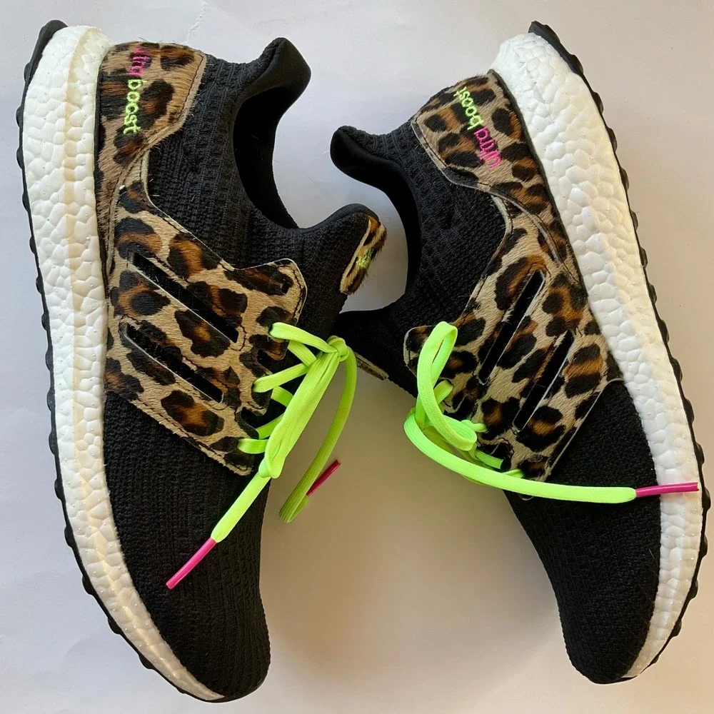 Adidas Ultraboost DNA Leopard Neon Pony Hair Shoes FZ2731 Men10.5 Women 11.5 NIB